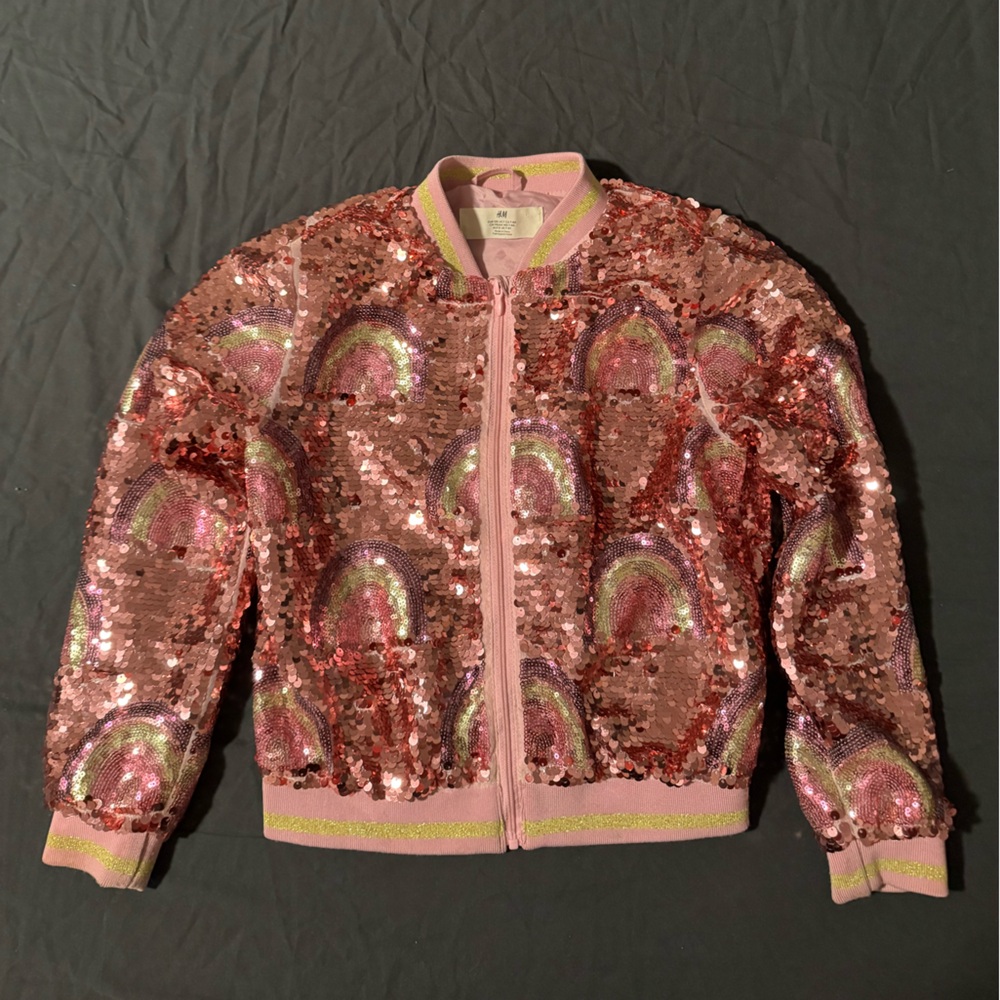 H&M Pink and Gold Rainbow 🌈 Sequin Jacket
